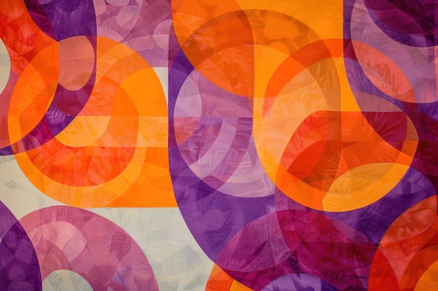 Un patrón abstracto naranja y púrpura en el estilo de la iconografía de flexión de género bloques de colores brillantes