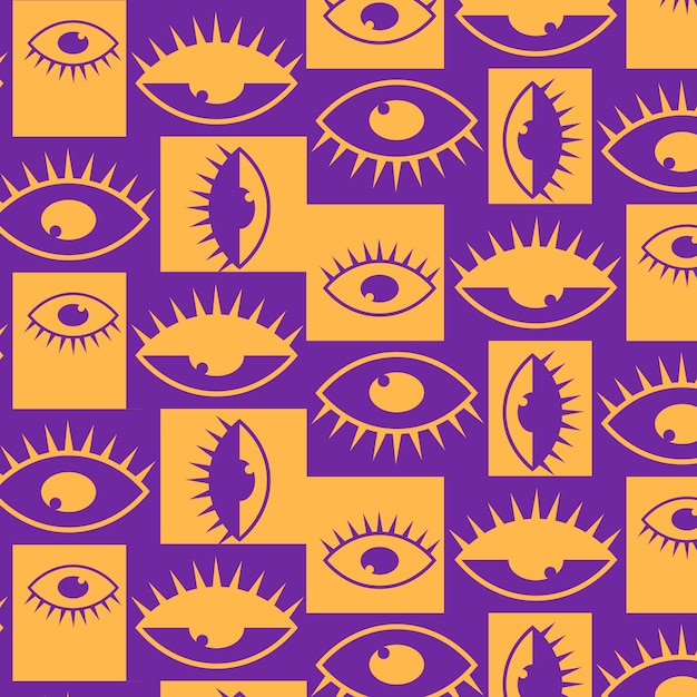 Patrón abstracto con ojos en el estilo de la década de 2000