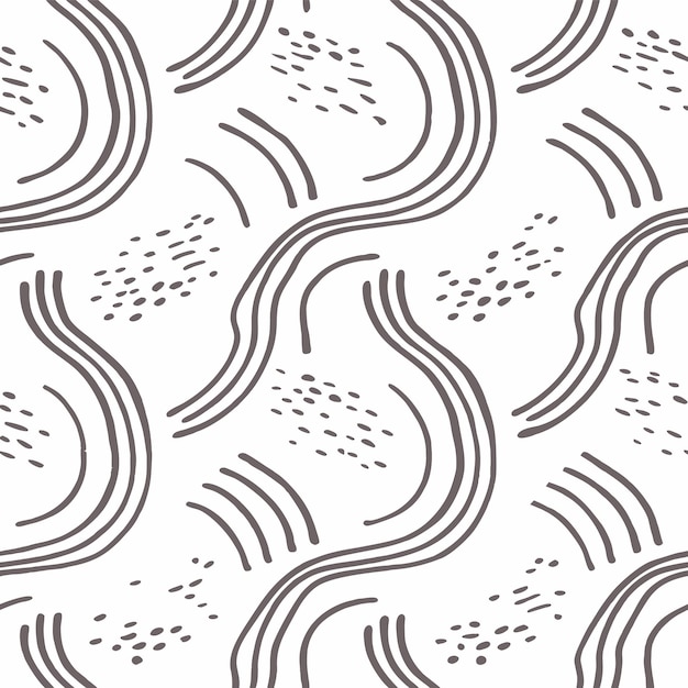Patrón abstracto orgánico sin costuras minimalista gris y blanco Diseño dibujado a mano para telones de fondo