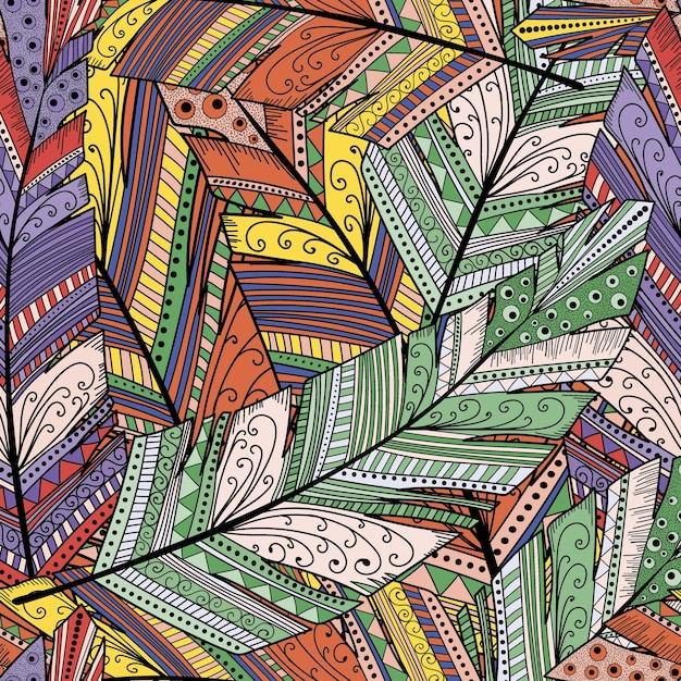 Patrón abstracto con plumas