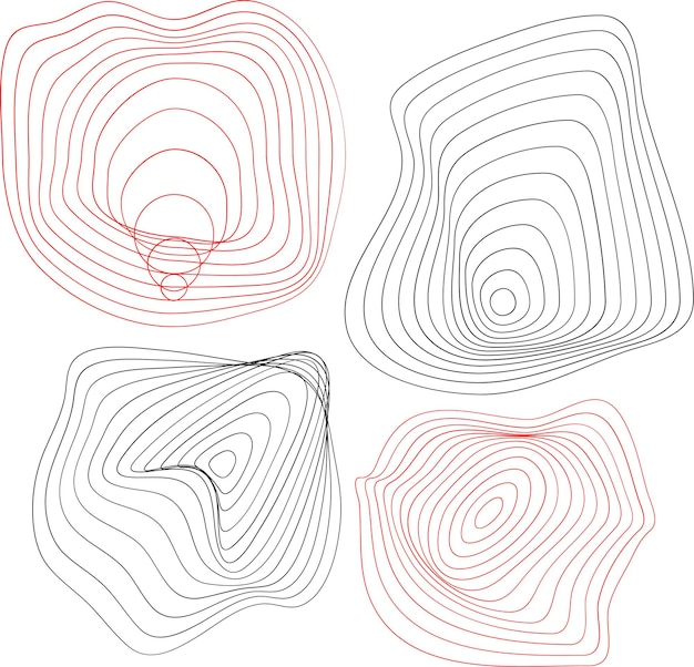 Patrón abstracto retro con diseños psicodélicos y formas geométricas onduladas