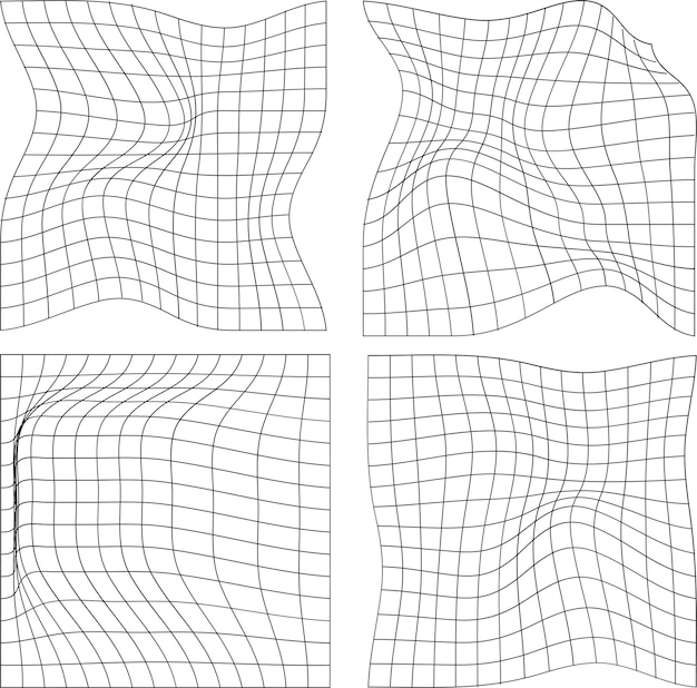 Patrón abstracto retroinspirado con líneas de cuadrícula en negrita