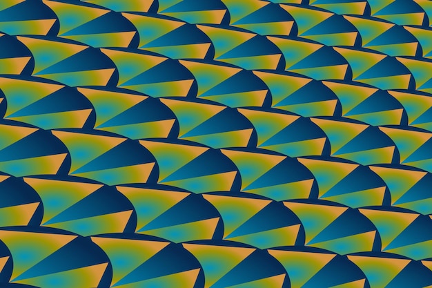 Patrón abstracto simétrico en amarillo y azul.