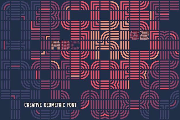 Patrón abstracto vectorial hecho de conjunto de fuentes creativas