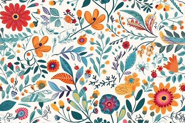 Patrón acuarela arte vectorial pintura ilustración patrón de flores textil ornamental adornado