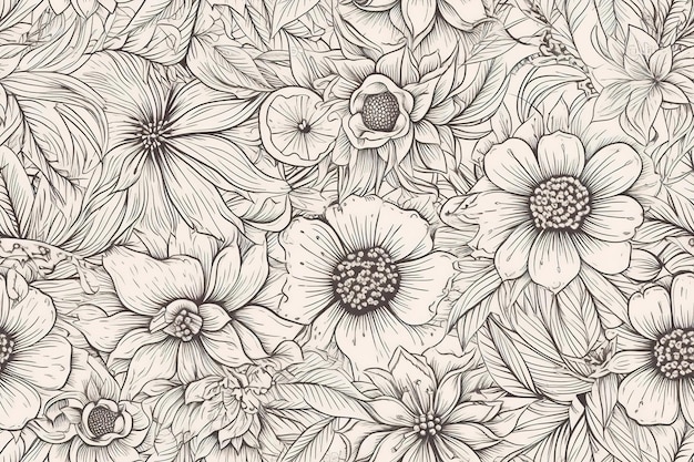 Patrón acuarela arte vectorial pintura ilustración patrón de flores textil ornamental adornado