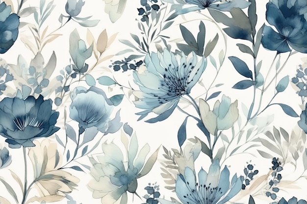 Patrón acuarela arte vectorial pintura ilustración patrón de flores textil ornamental adornado