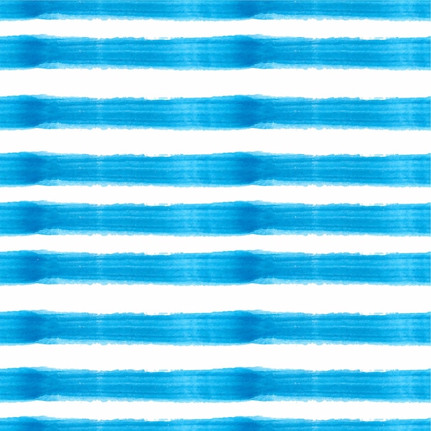 Patrón de acuarela sin costuras con elementos azules Pincelada dibujada a mano papel tapiz marino a rayas