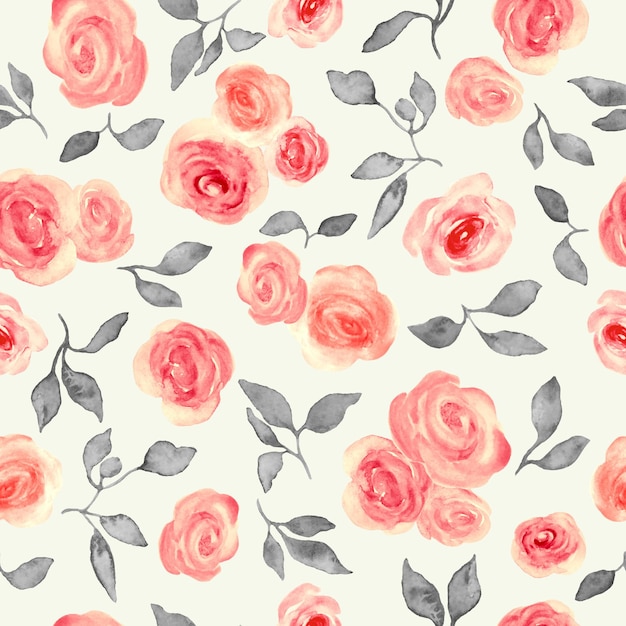 Patrón de acuarela sin costuras Ilustración floral dibujada a mano aislada en fondo pastel Vector