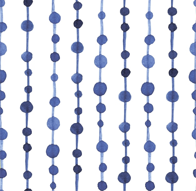 patrón de acuarela sin costuras rayas azules con puntos