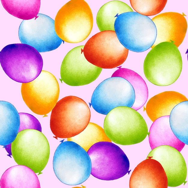 Patrón acuarela ilustración de globos de colores