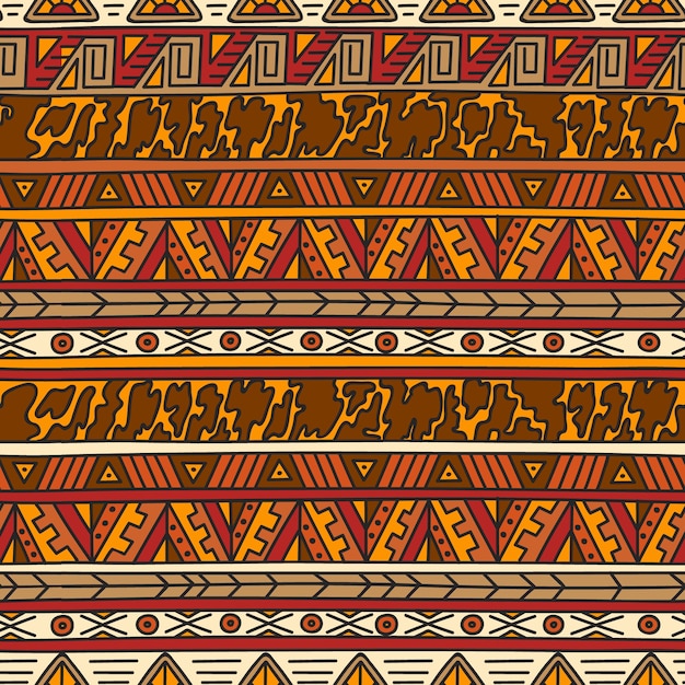 Vector patrón africano dibujado a mano
