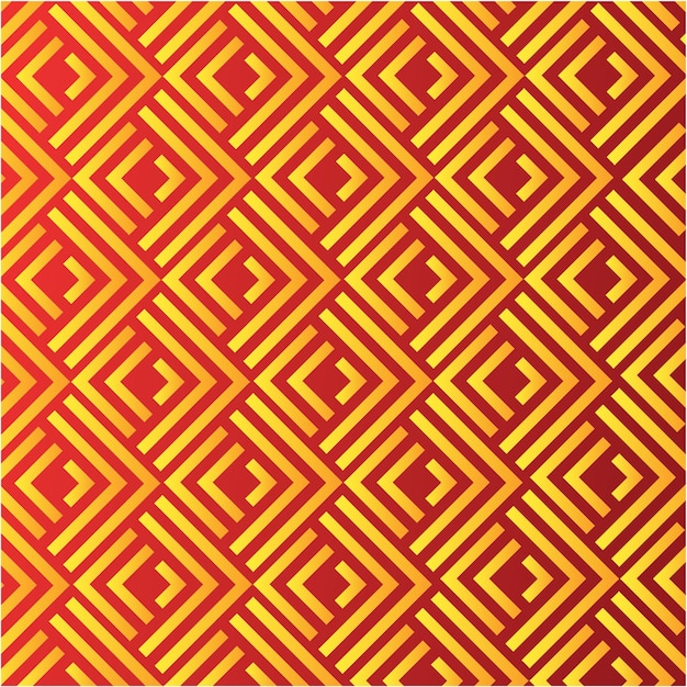 Patrón amarillo sin costuras abstracto con fondo rojo