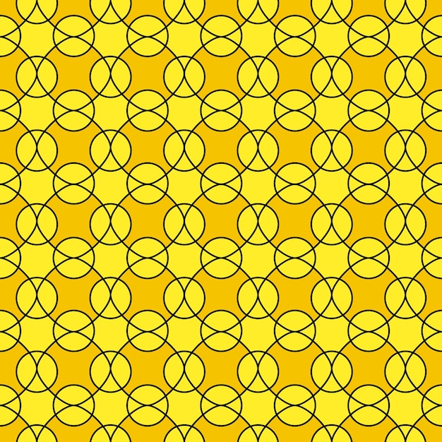 Patrón amarillo sin costuras con círculos geométricos