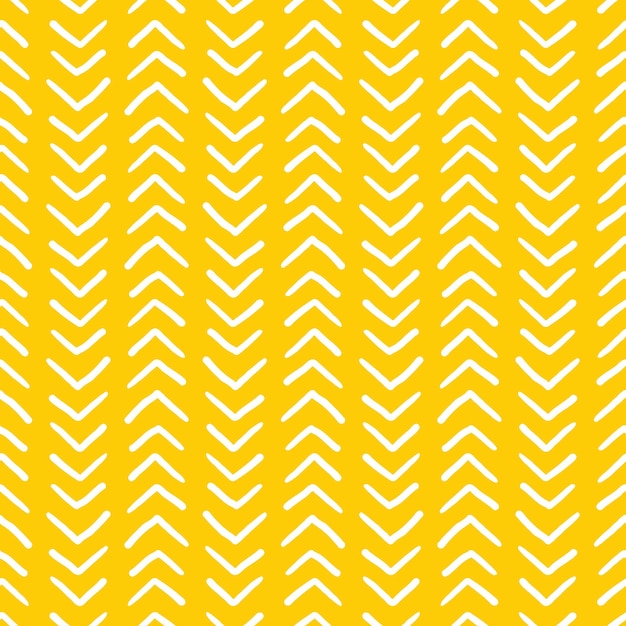 Patrón amarillo sin costuras con flechas blancas
