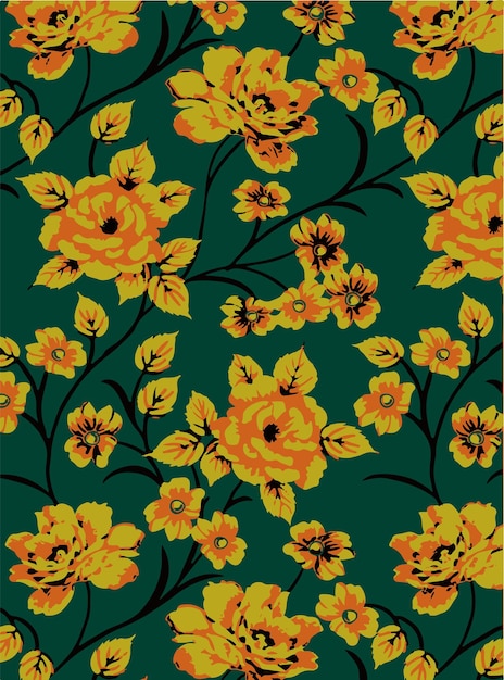 Patrón amarillo floral