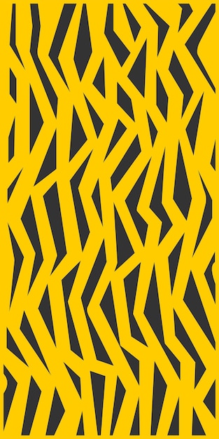 un patrón amarillo y negro con un diseño blanco y negro