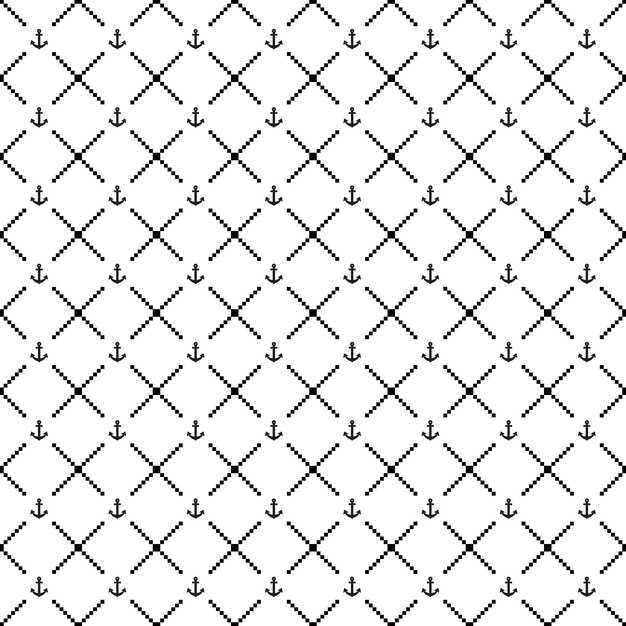 Patrón de ancla transparente de vector EPS. Textura con estilo moderno Patrón de anclaje negro