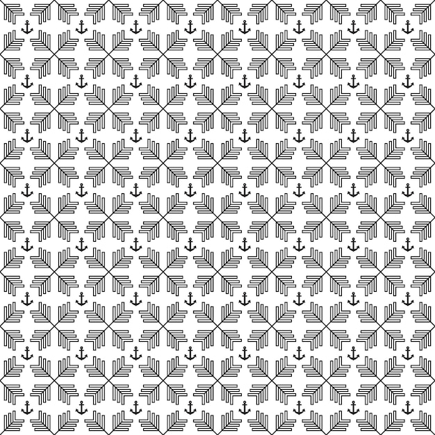Patrón de ancla transparente de vector eps. textura con estilo moderno patrón de anclaje negro