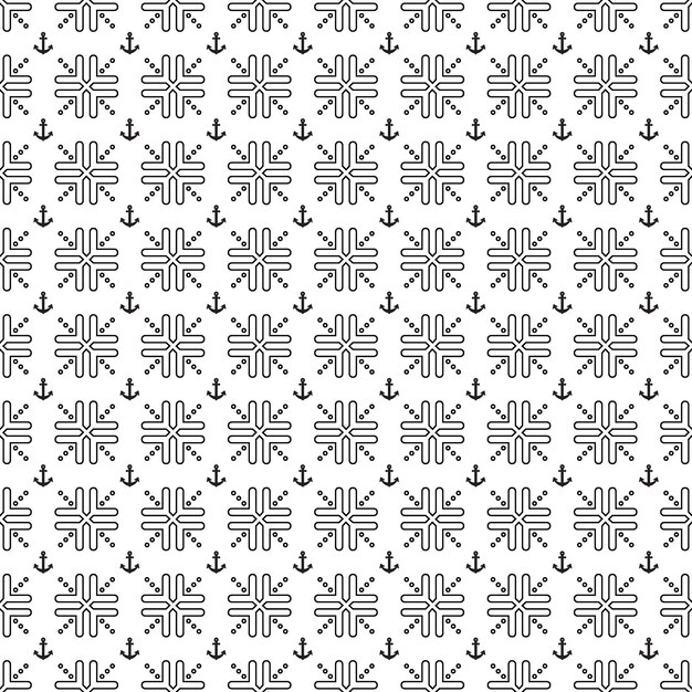 Patrón de ancla transparente de vector EPS. Textura con estilo moderno Patrón de anclaje negro