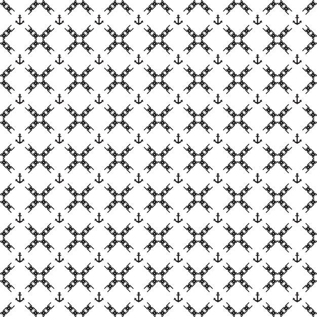 Patrón de ancla transparente de vector EPS. Textura con estilo moderno Patrón de anclaje negro