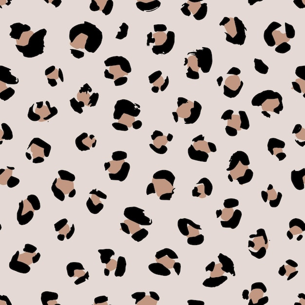 Patrón animal transparente con puntos de leopardo grunge. textura monocromática creativa para tela, envoltura, textil, ropa. ilustración vectorial