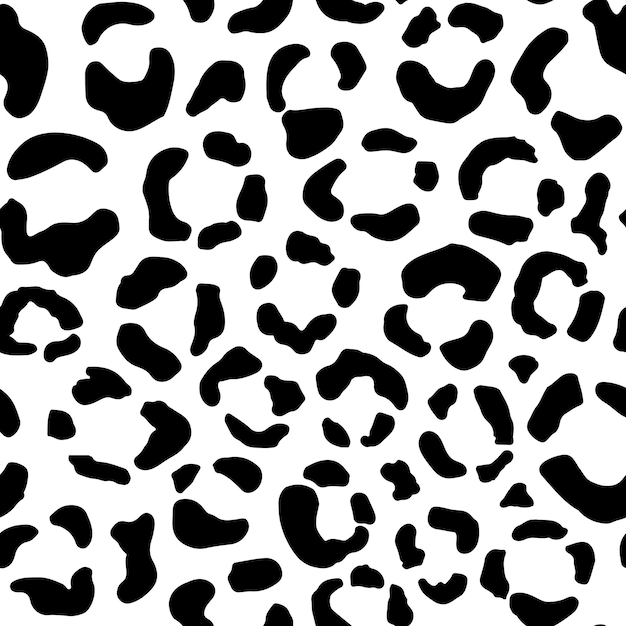 Vector patrón de animales sin fisuras con puntos de leopardo textura monocromática creativa para envoltura de tela vector ill ...