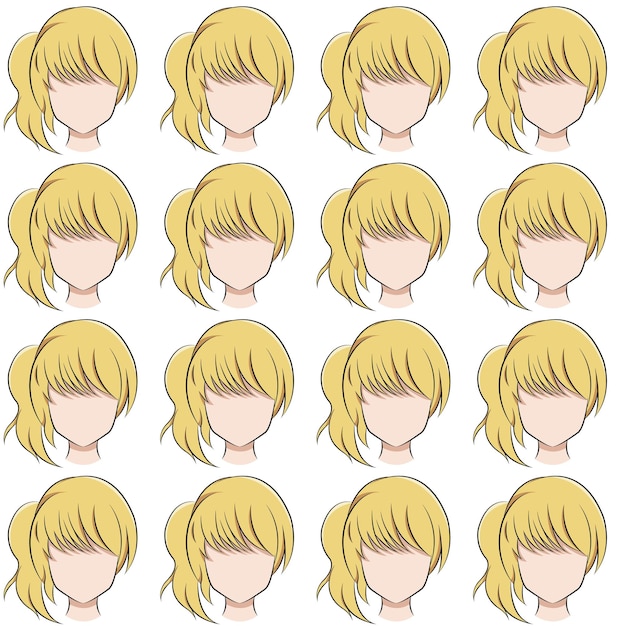 Vector patrón de anime para el cabello 7