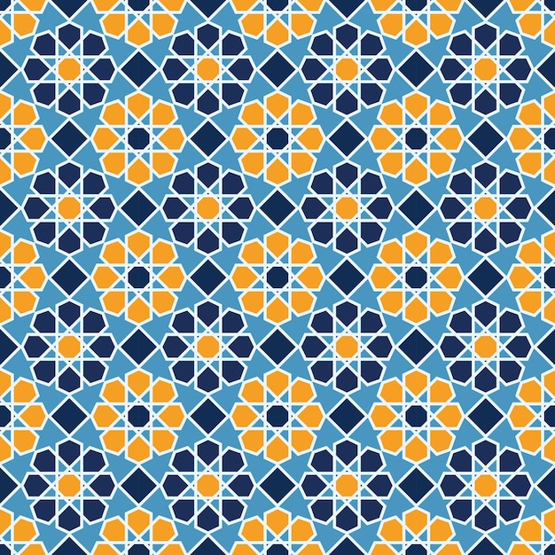 Patrón árabe de fondo Vector de ornamento islámico Geometría árabe tradicional
