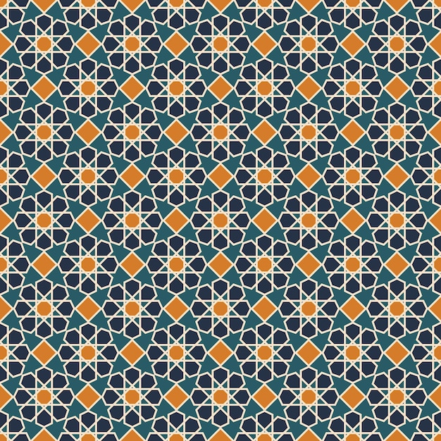 Patrón árabe de fondo Vector de ornamento islámico Geometría árabe tradicional