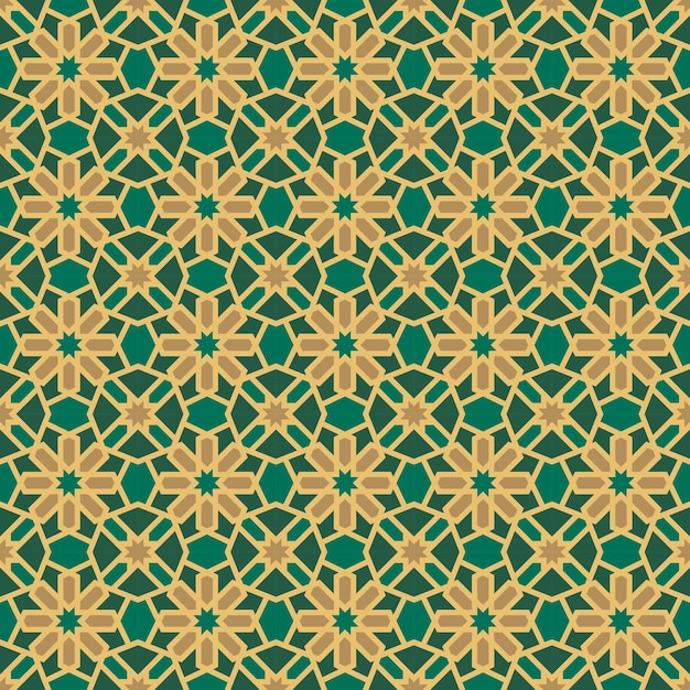 Patrón árabe de fondo Vector de ornamento islámico Geometría árabe tradicional