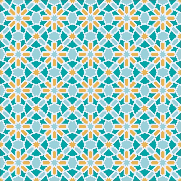 Patrón árabe de fondo Vector de ornamento islámico Geometría árabe tradicional