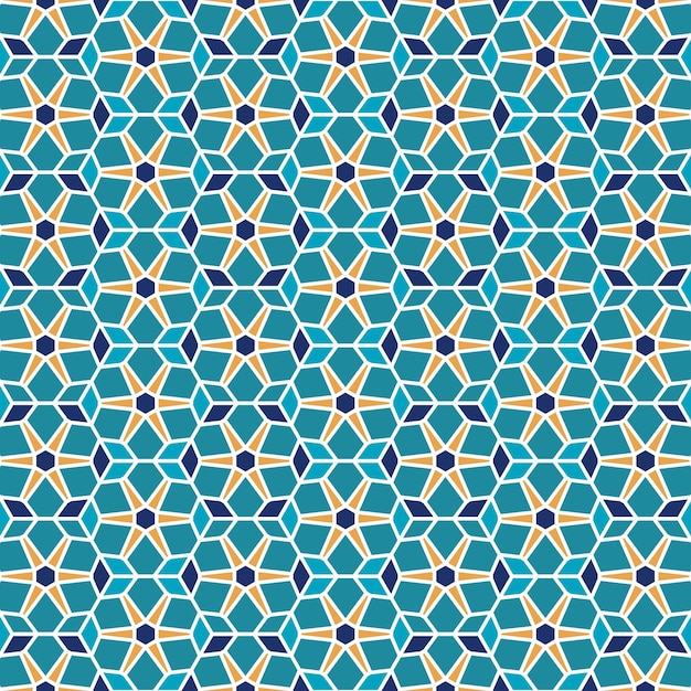 Patrón árabe de fondo Vector de ornamento islámico Geometría árabe tradicional