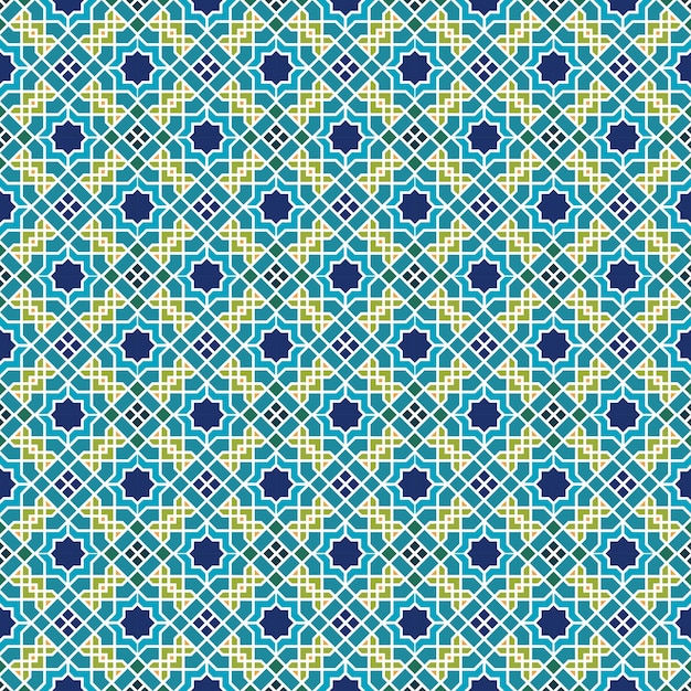 Patrón árabe de fondo Vector de ornamento islámico Geometría árabe tradicional