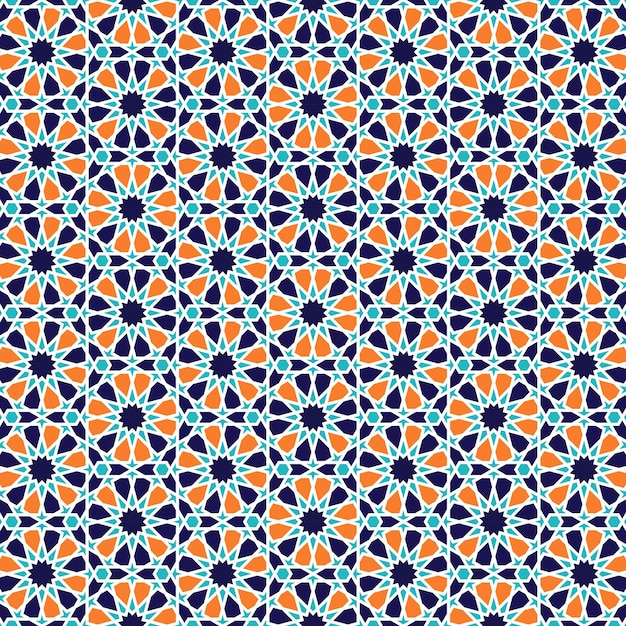 Patrón árabe de fondo Vector de ornamento islámico Geometría árabe tradicional