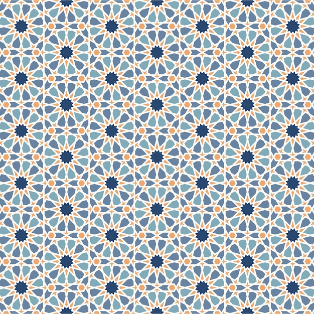 Patrón árabe de fondo Vector de ornamento islámico Geometría árabe tradicional