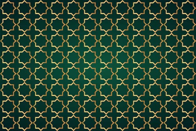 Patrón árabe ornamental plano Patrón árabe dorado degradado