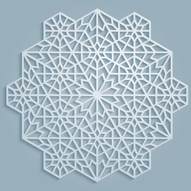 Patrón árabe redondo geométrico clásico