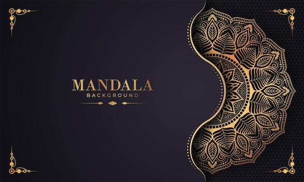 Patrón de arabesco dorado de lujo en fondo de mandala vector premium de estilo árabe islámico este premium