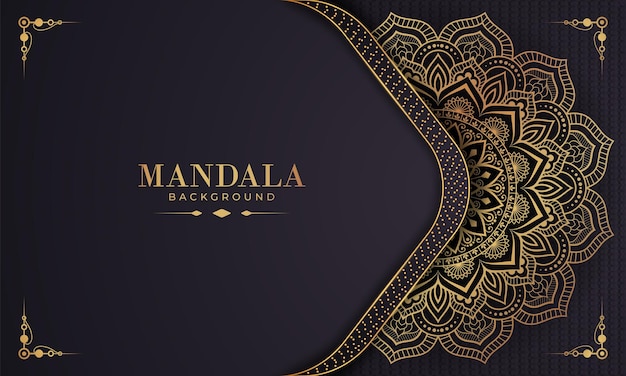 Patrón de arabesco dorado de lujo en fondo de mandala vector premium de estilo árabe islámico este