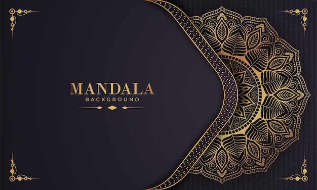 Patrón de arabesco dorado de lujo en fondo de mandala Vector premium de estilo árabe islámico este