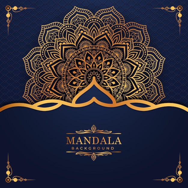 Patrón de arabescos de oro de lujo en fondo de mandala estilo árabe islámico oriental vector premium