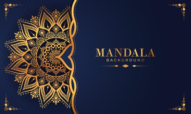 Patrón de arabescos de oro de lujo en fondo de mandala estilo árabe islámico oriental vector premium