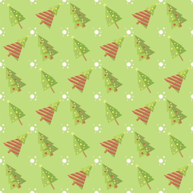 Patrón de árbol de navidad sin costura verde