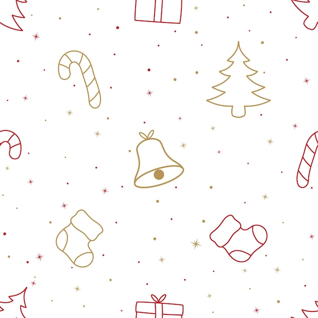 Patrón de árbol de Navidad doodle transparente con diseño de color pastel