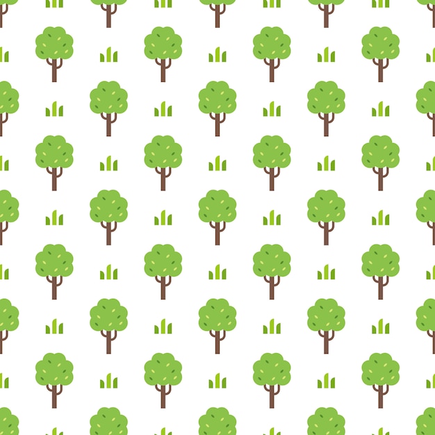 Vector patrón de árbol verde simple