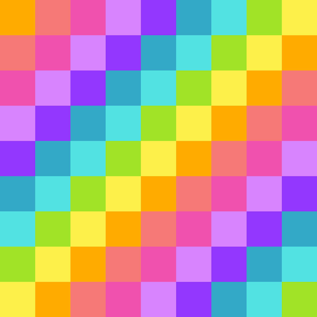 Patrón de arco iris sin costuras abstracto de píxeles en fondo rosado pixelado de 8 bits