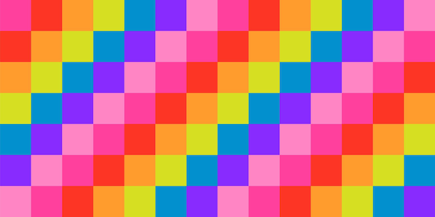 Patrón de arco iris sin costuras abstracto de píxeles en fondo rosado pixelado de 8 bits