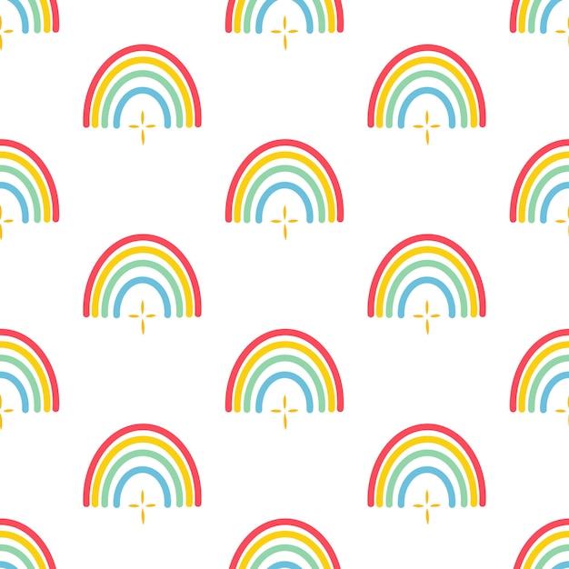 un patrón de arco iris en un fondo blanco
