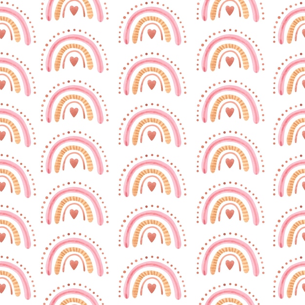 Patrón de arco iris lindo acuarela. ilustración vectorial